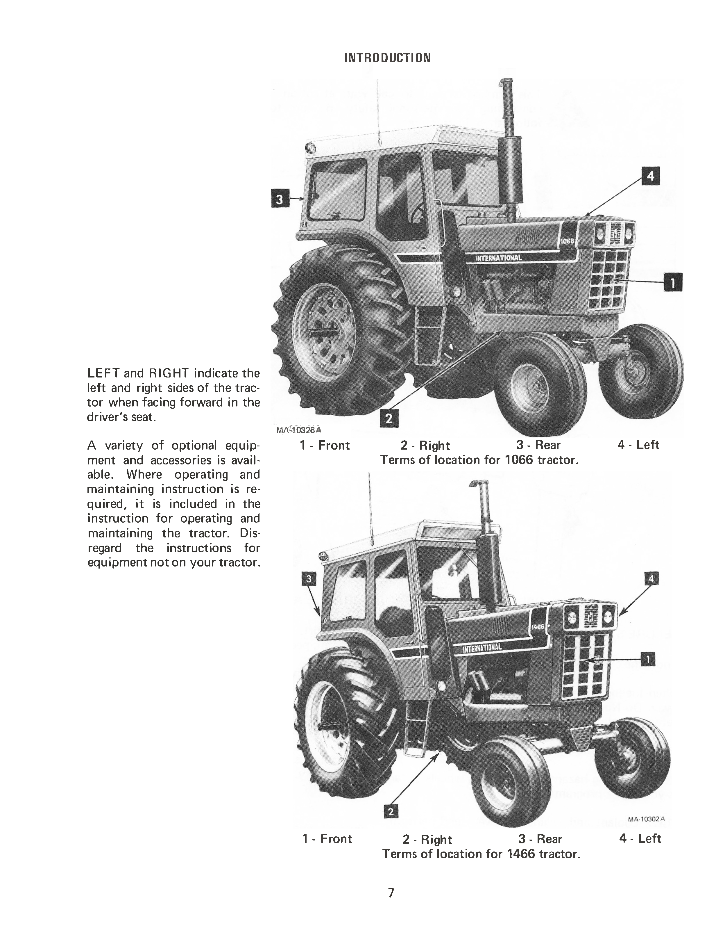 International 766, 966, 1066, and 1466 Tractor Operator's Manual
