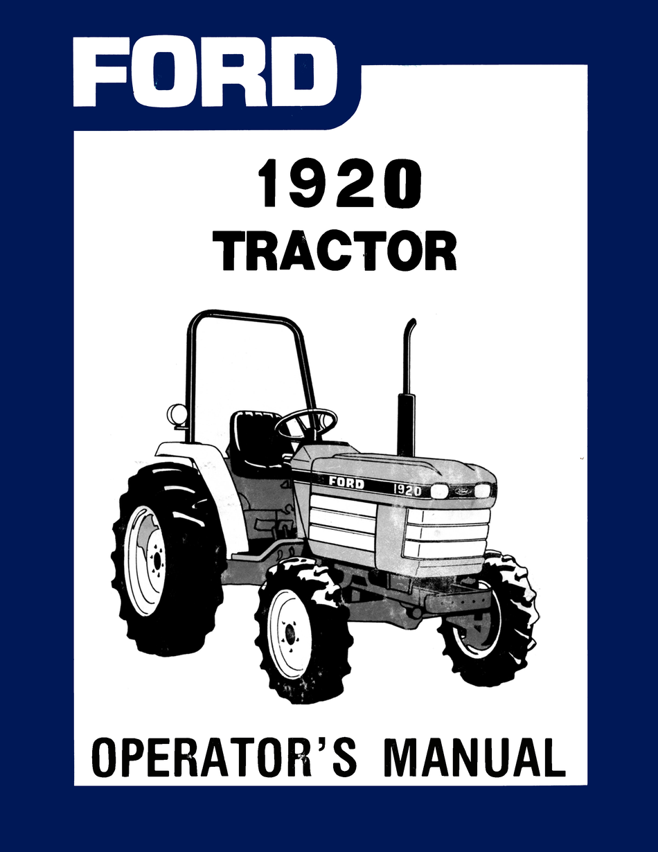 Ford 1920 Tractor Operator's Manual Download