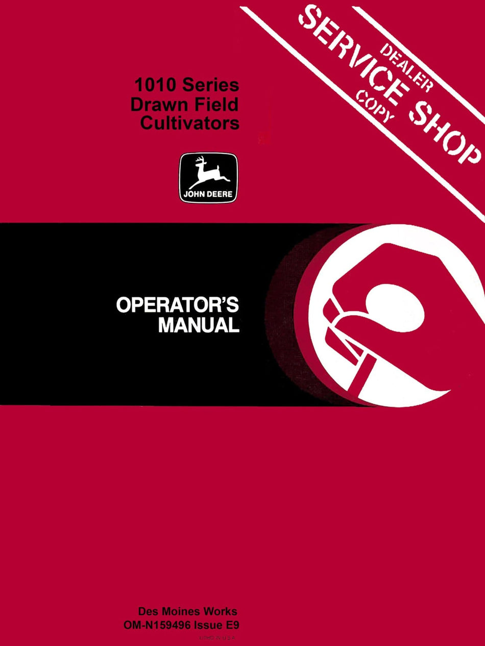 John Deere 1010 Series Drawn Field Cultivator Operator's Manual