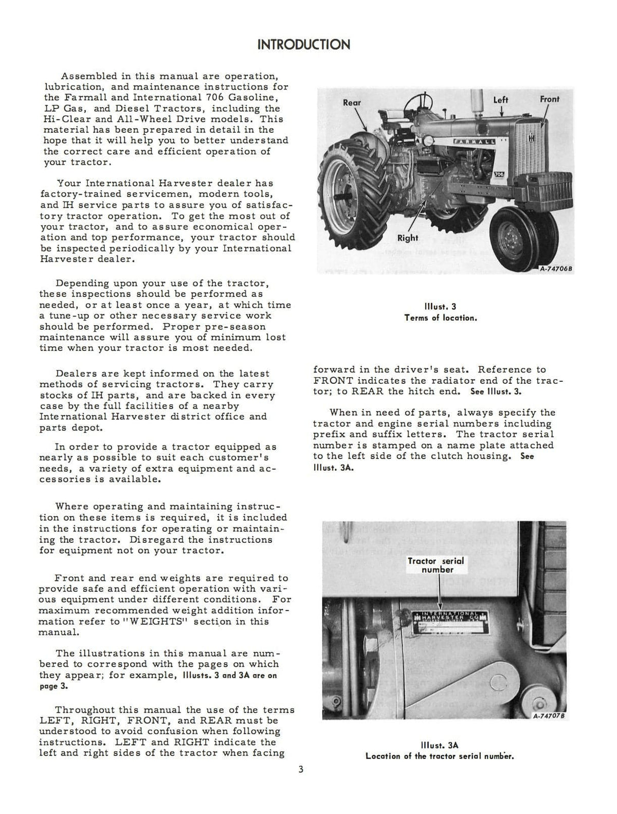 International 706 Tractors - Operator's Manual - Ag Manuals - A Provider of Digital Farm Manuals - 2