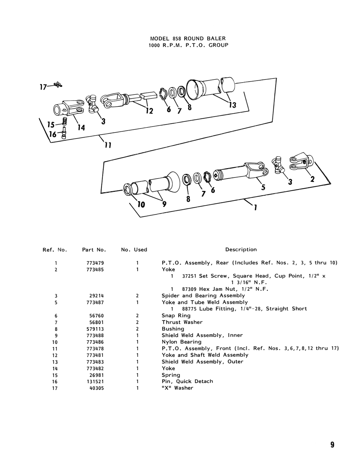 New Holland 858 Round Baler Service - Parts Catalog