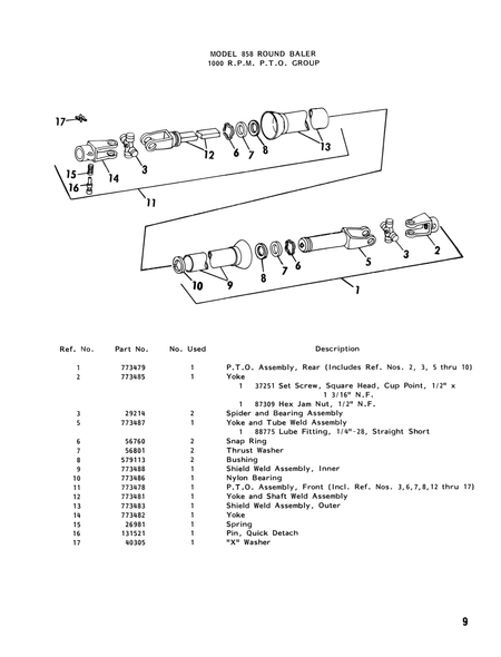 New Holland 858 Round Baler Service - Parts Catalog