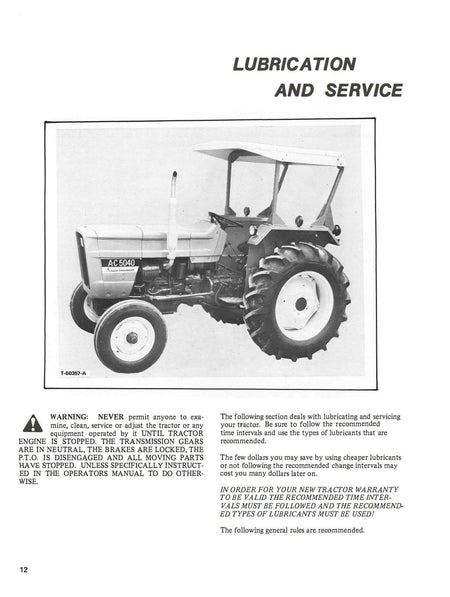 Allis-Chalmers 5040 Diesel Tractor - Operator's Manual - Ag Manuals - A Provider of Digital Farm Manuals - 2
