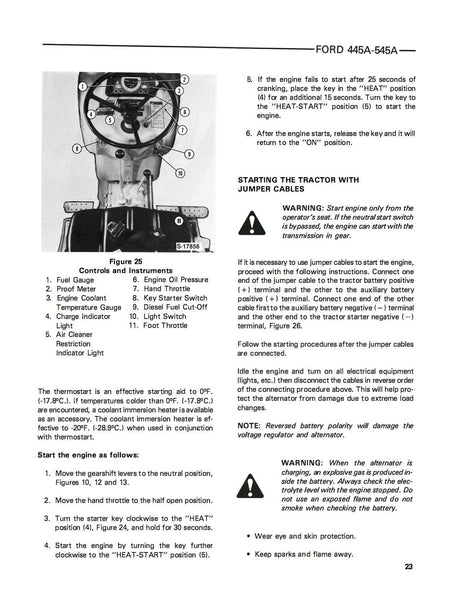 Ford 445A & 545A Industrial Tractor 745 Loader Operator's Manual download