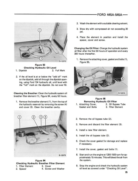 Ford 445A & 545A Industrial Tractor 745 Loader Operator's Manual download