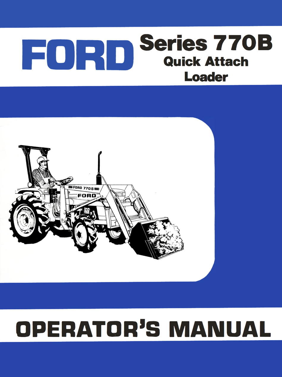 Ford Series 770B Quick Attach Loader Manual Download