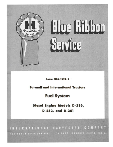 Farmall and International Fuel System Diesel Engine D-236-301 tractor operators manual
