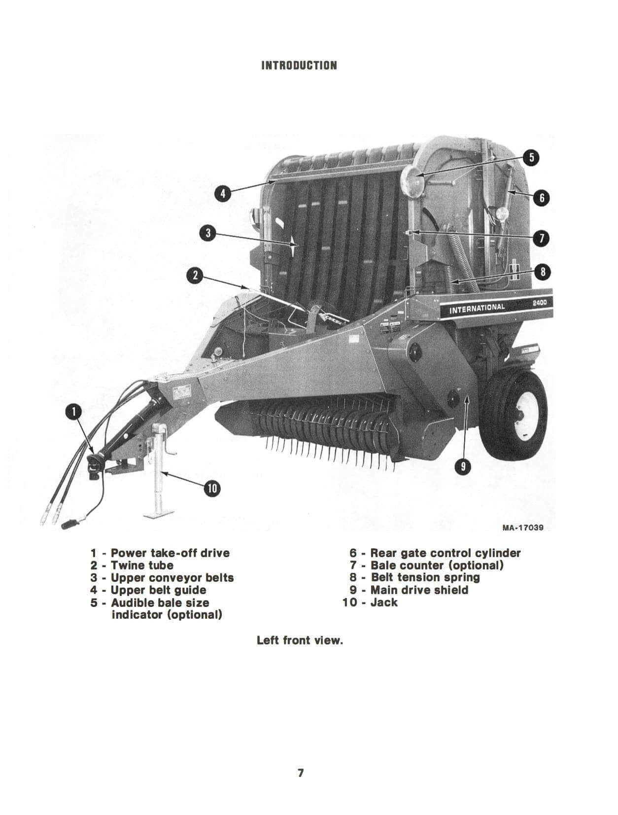 Case IH 2400 Big Roll Baler Operator's Manual