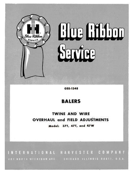 International Harvester 37T 47T 47W Baler Twine & Wire Manual Download