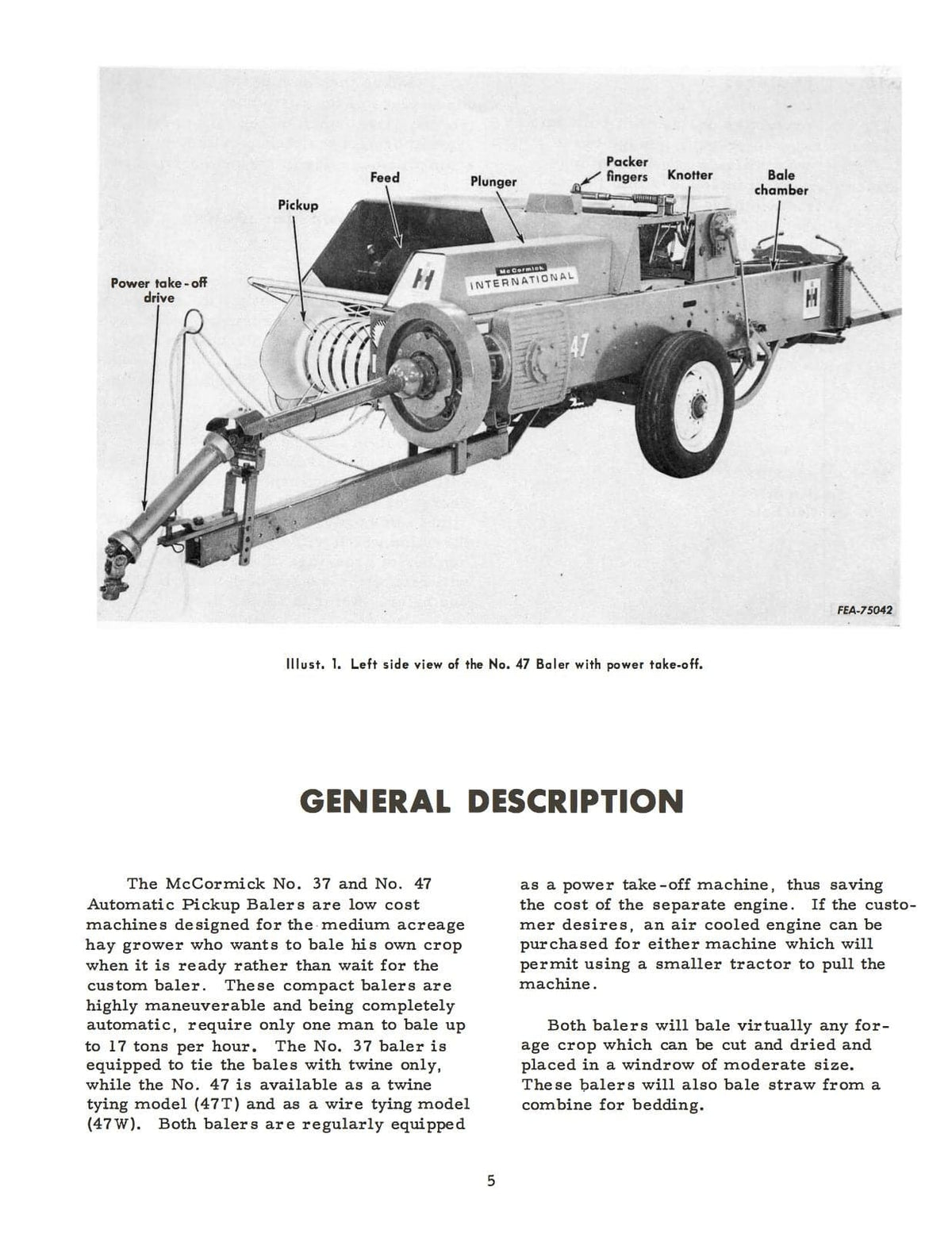 International Harvester 37T 47T 47W Baler Twine & Wire Manual Download