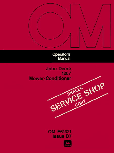 John Deere 1207 Mower-Conditioner Operator’s Manual Download