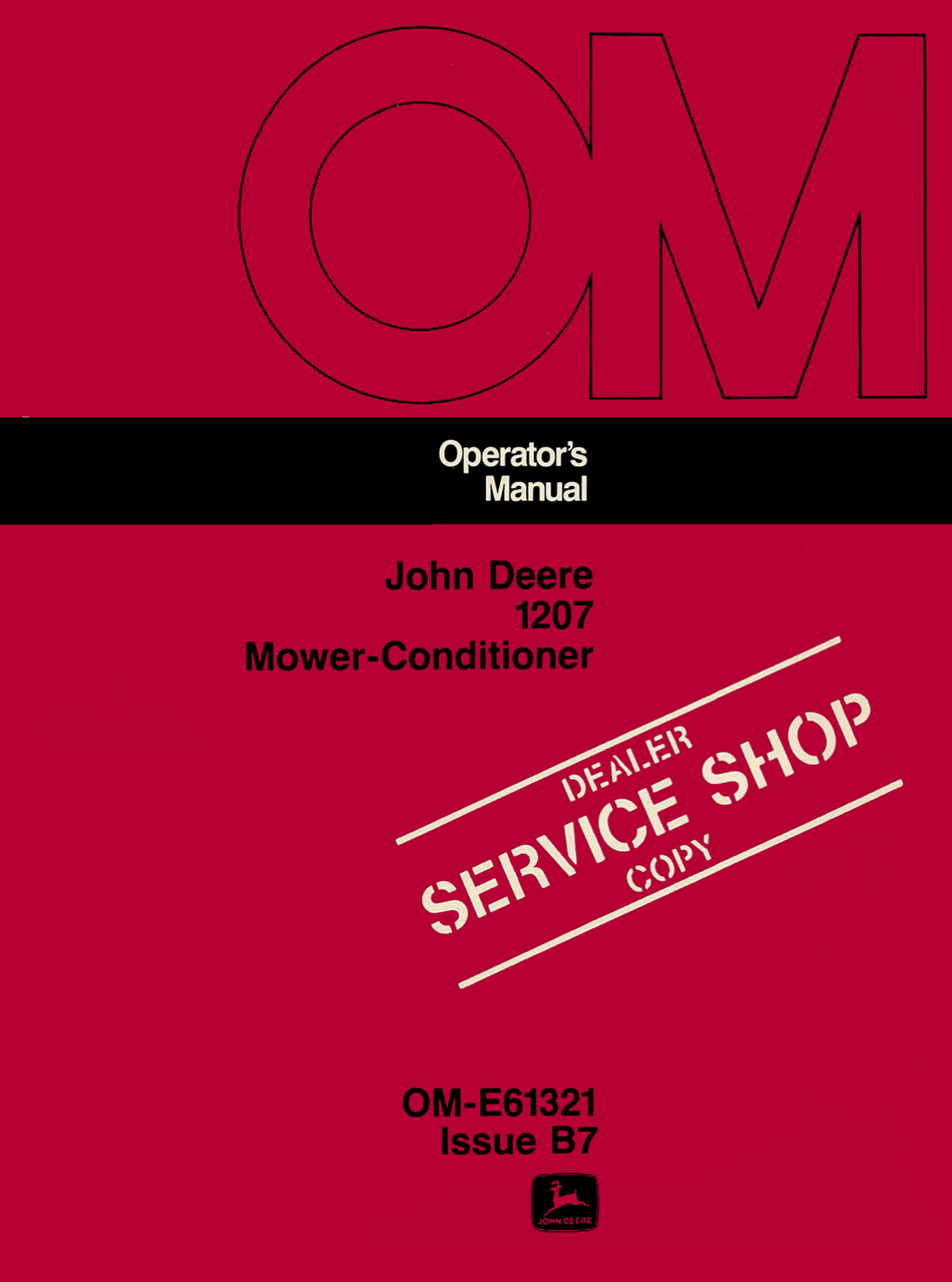 John Deere 1207 Mower-Conditioner Operator’s Manual Download