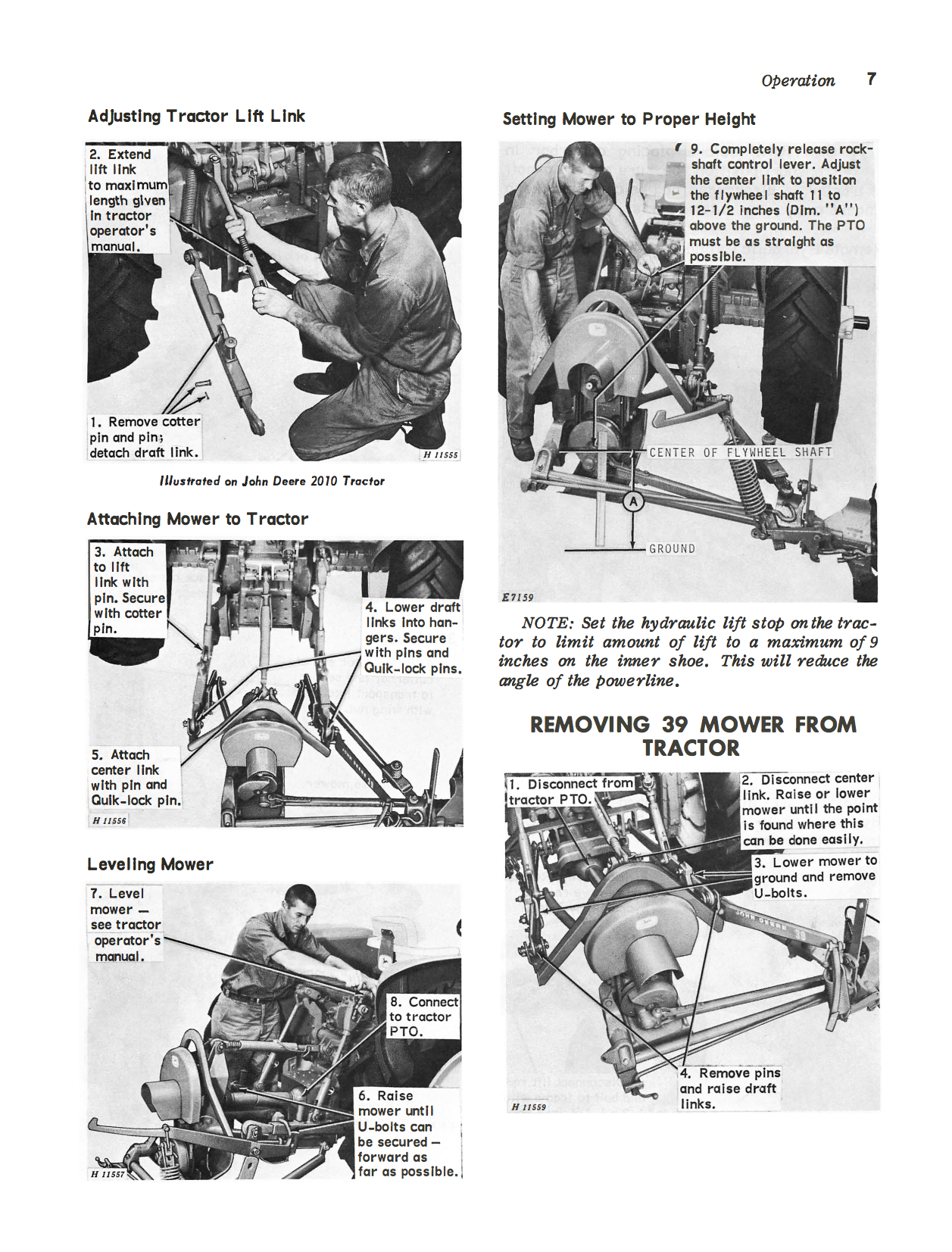 John Deere 37 38 39 Mower Operator's Manual Download