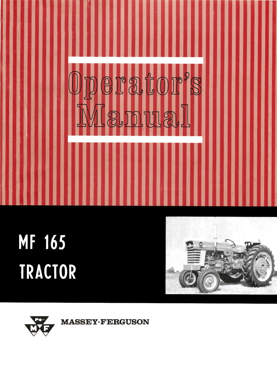 Massey Ferguson MF 165 Tractor Operator's Manual Download