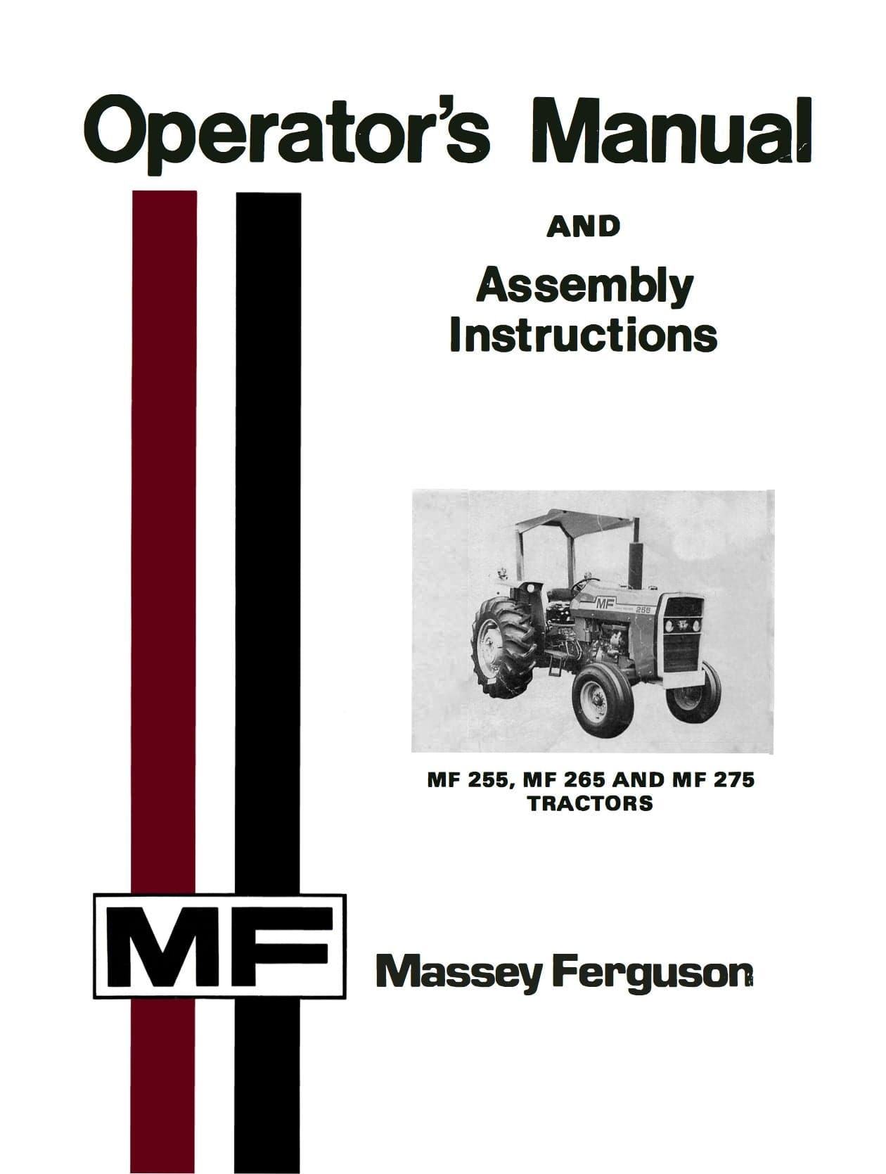 Massey Ferguson MF 255, MF 265, MF 275 Tractor Operators Manual Download