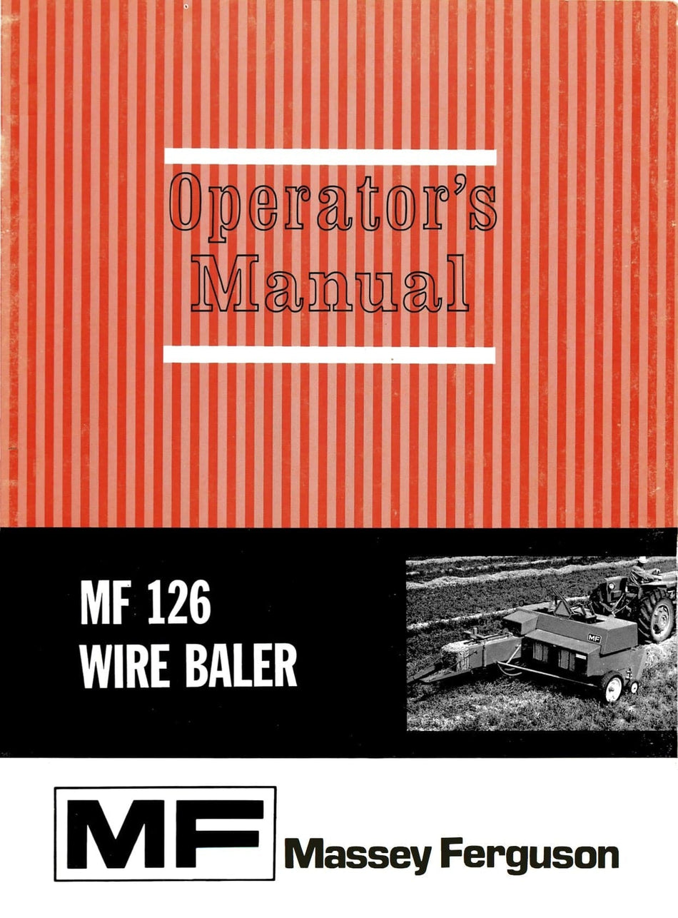Massey Ferguson MF 126 Wire Baler Operator's Manual Download