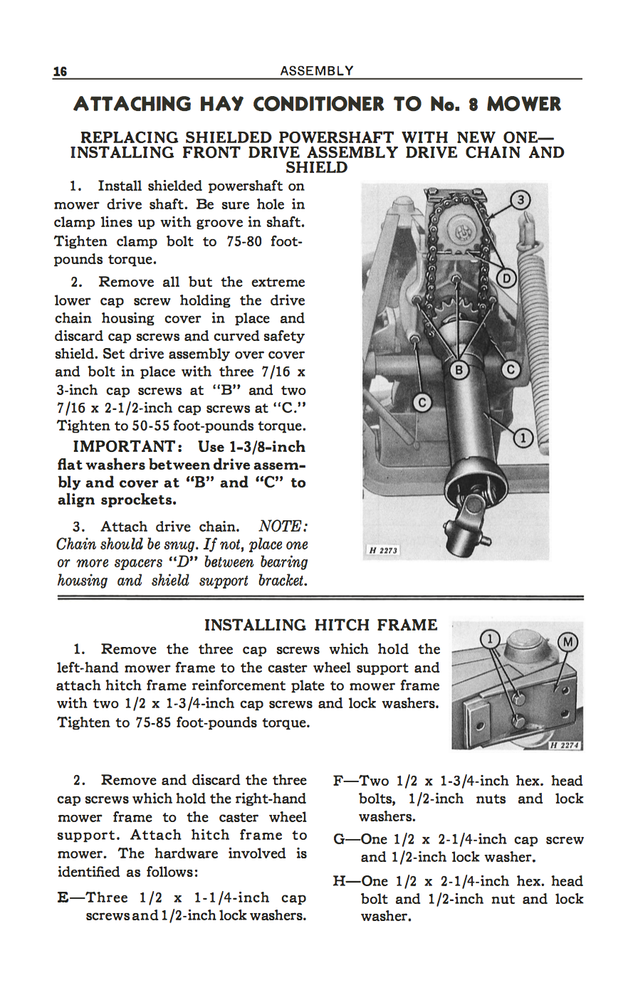 John Deere Hay Conditioner No. 8 & 9 Mower Hook-Up Manual Download
