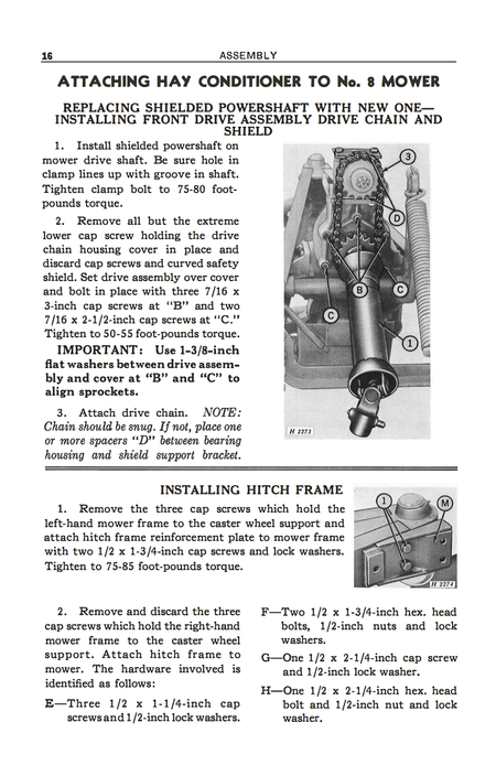 John Deere Hay Conditioner No. 8 & 9 Mower Hook-Up Manual Download