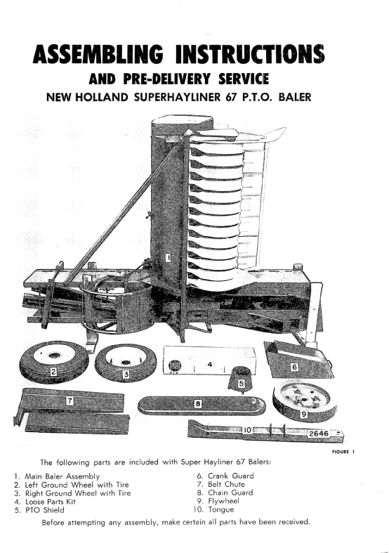 New Holland Super Hayliner 67 Baler Owner’s Manual Download