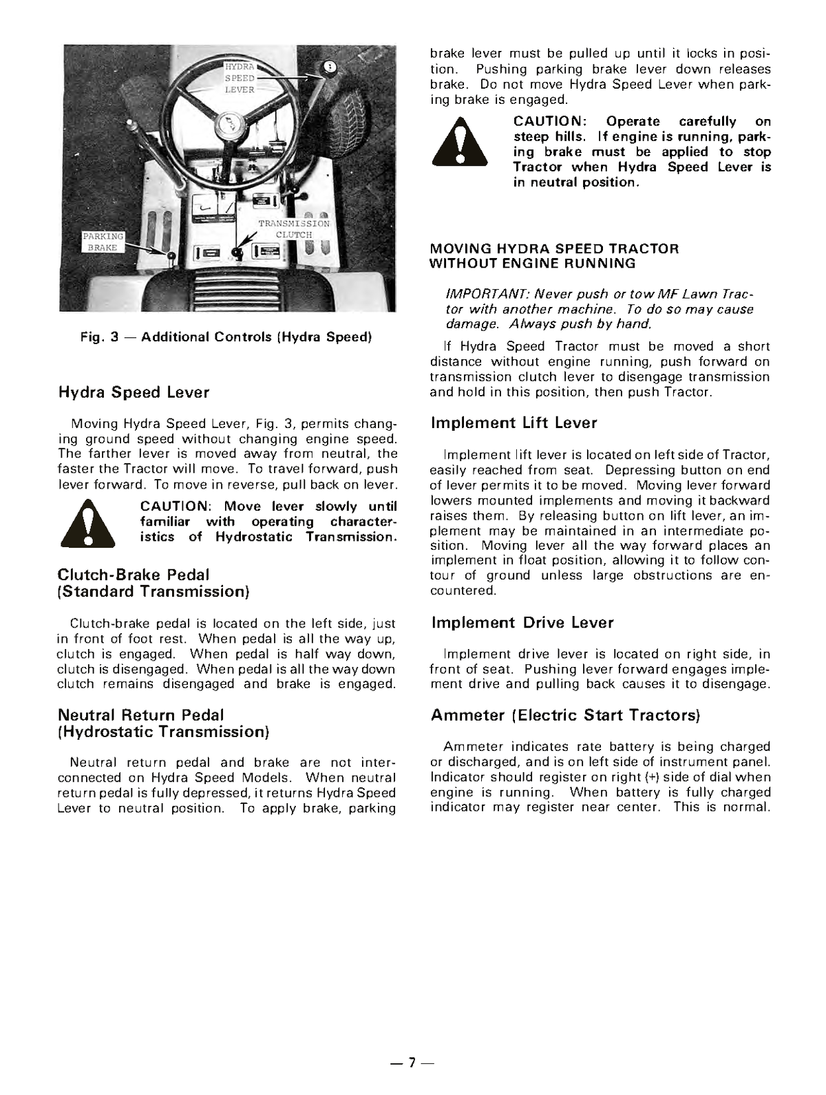 Massey Ferguson MF 8 Garden Tractor and Mowers Operator's Manual
