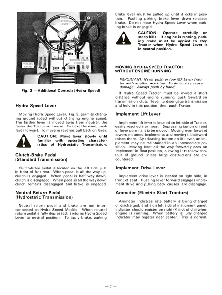 Massey Ferguson MF 8 Garden Tractor and Mowers Operator's Manual