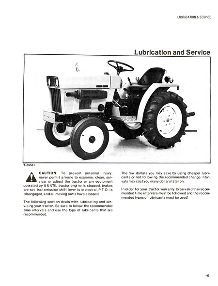 lubrication and service guide for Allis Chalmers 5015 tractor manual