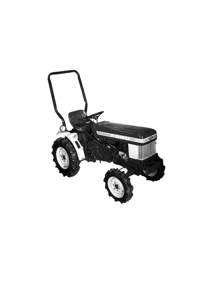 Black and white illustration of a lawn mower on a white background fors 1210 tractor