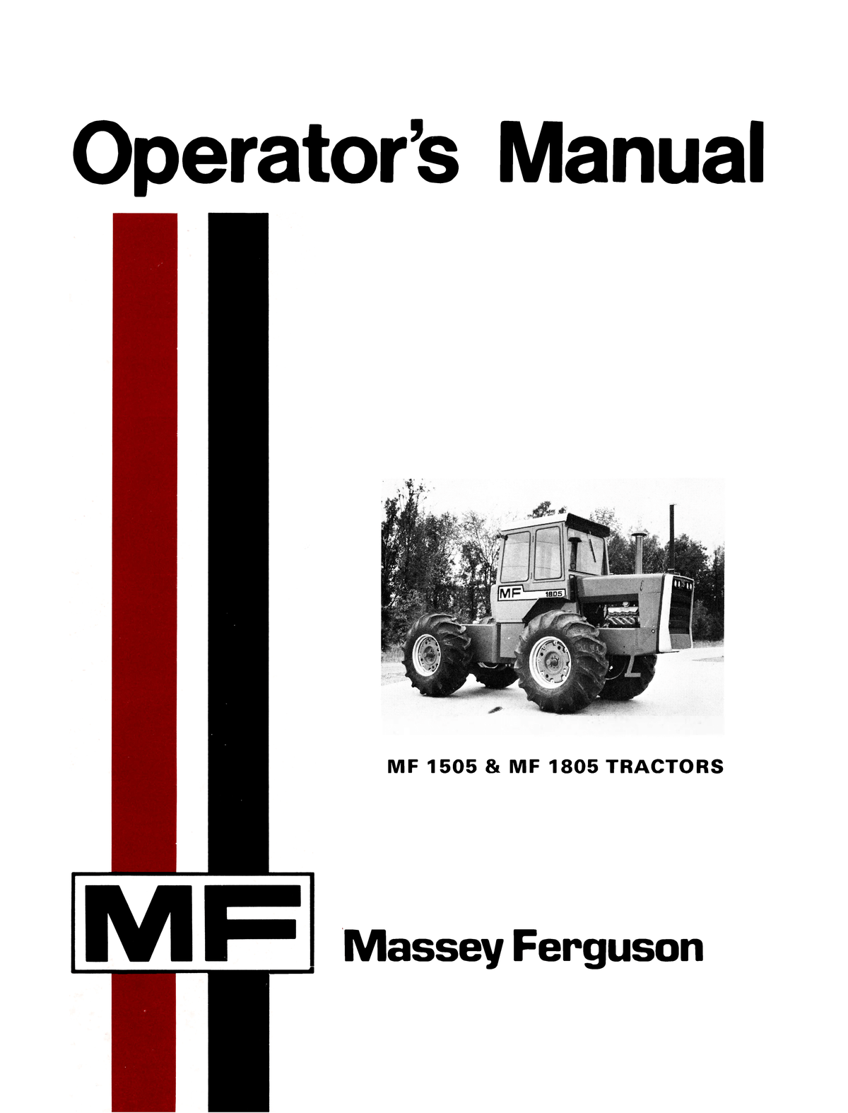 Massey Ferguson MF 1505 & MF 1805 Tractors Operator's Manual