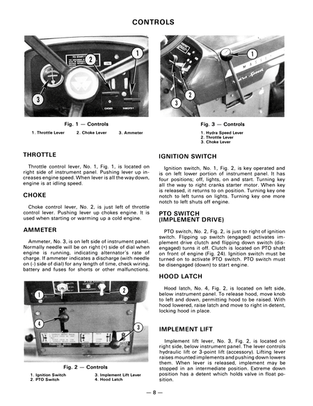 Technical diagram of controls for mf14 and mf 16 tractor equipment with labeled parts and text.