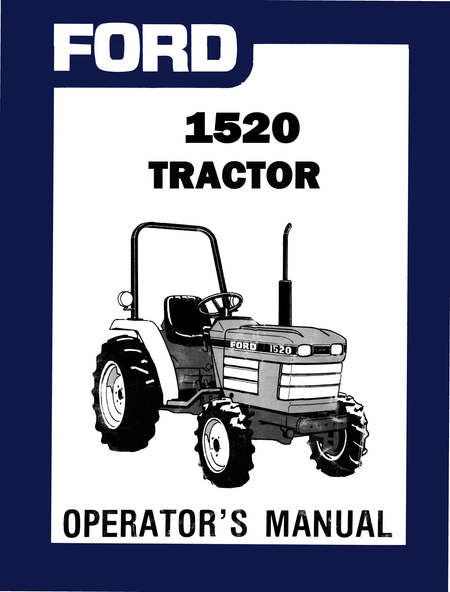 Ford 1520 Tractor Operator's Manual cover with tractor illustration on a blue background