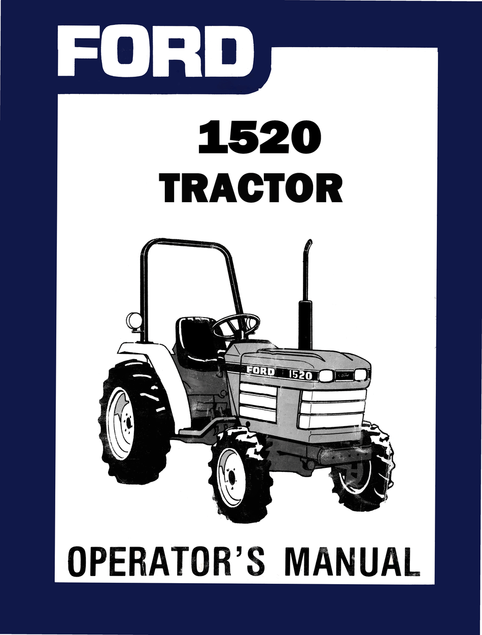 Ford 1520 Tractor Operator's Manual cover with tractor illustration on a blue background