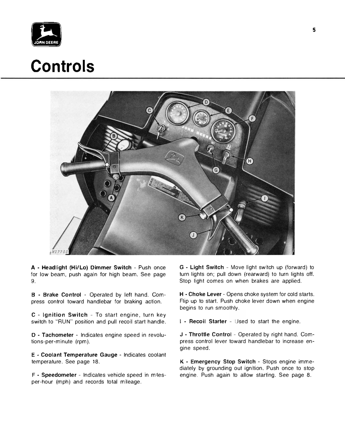 Technical diagram of a 340 and 440 liquifire snowmobiles control panel with labels and descriptions.