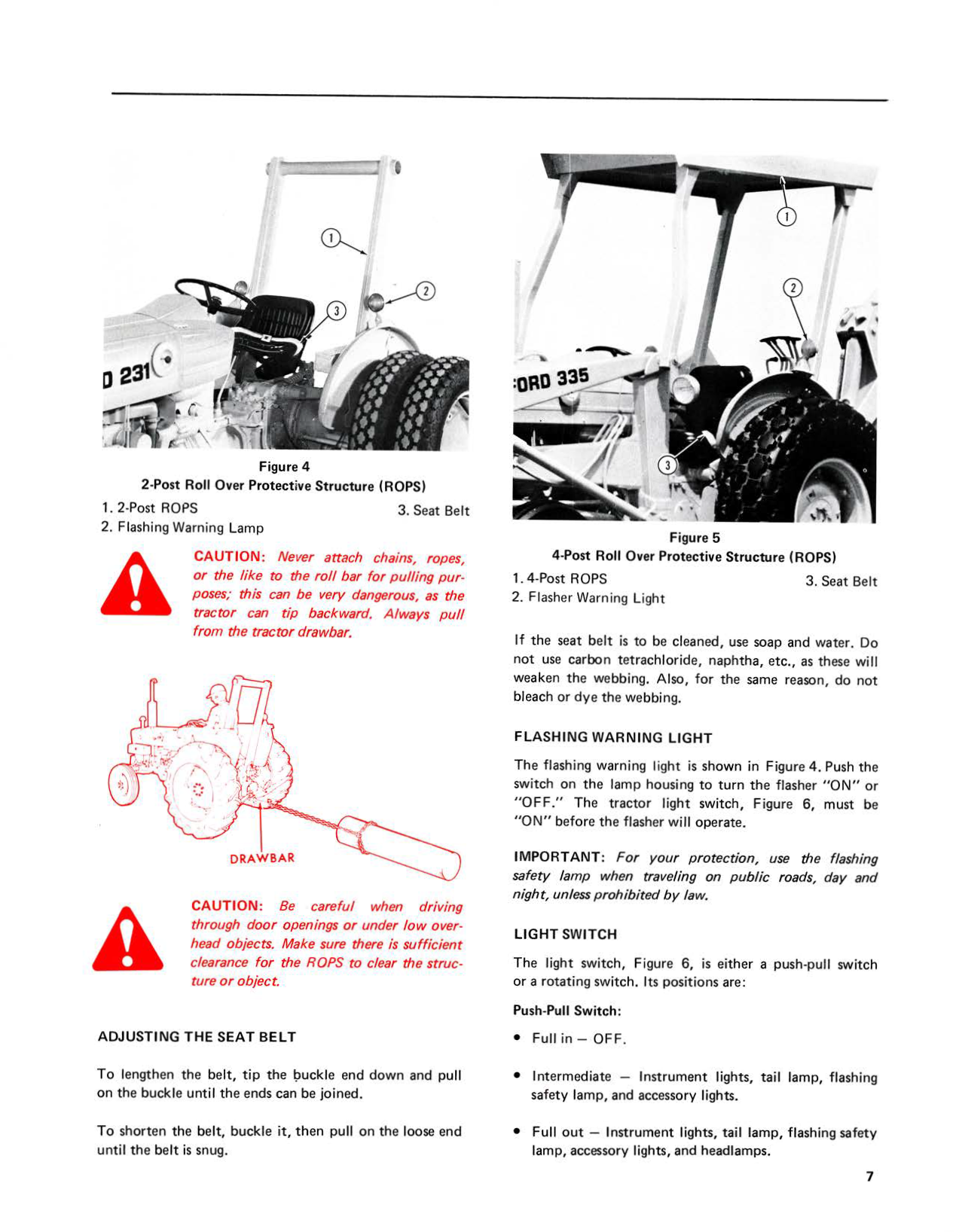 Ford 231-535 Industrial Tractor Operator's Manual ROPS