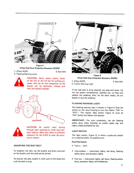 Ford 231-535 Industrial Tractor Operator's Manual ROPS
