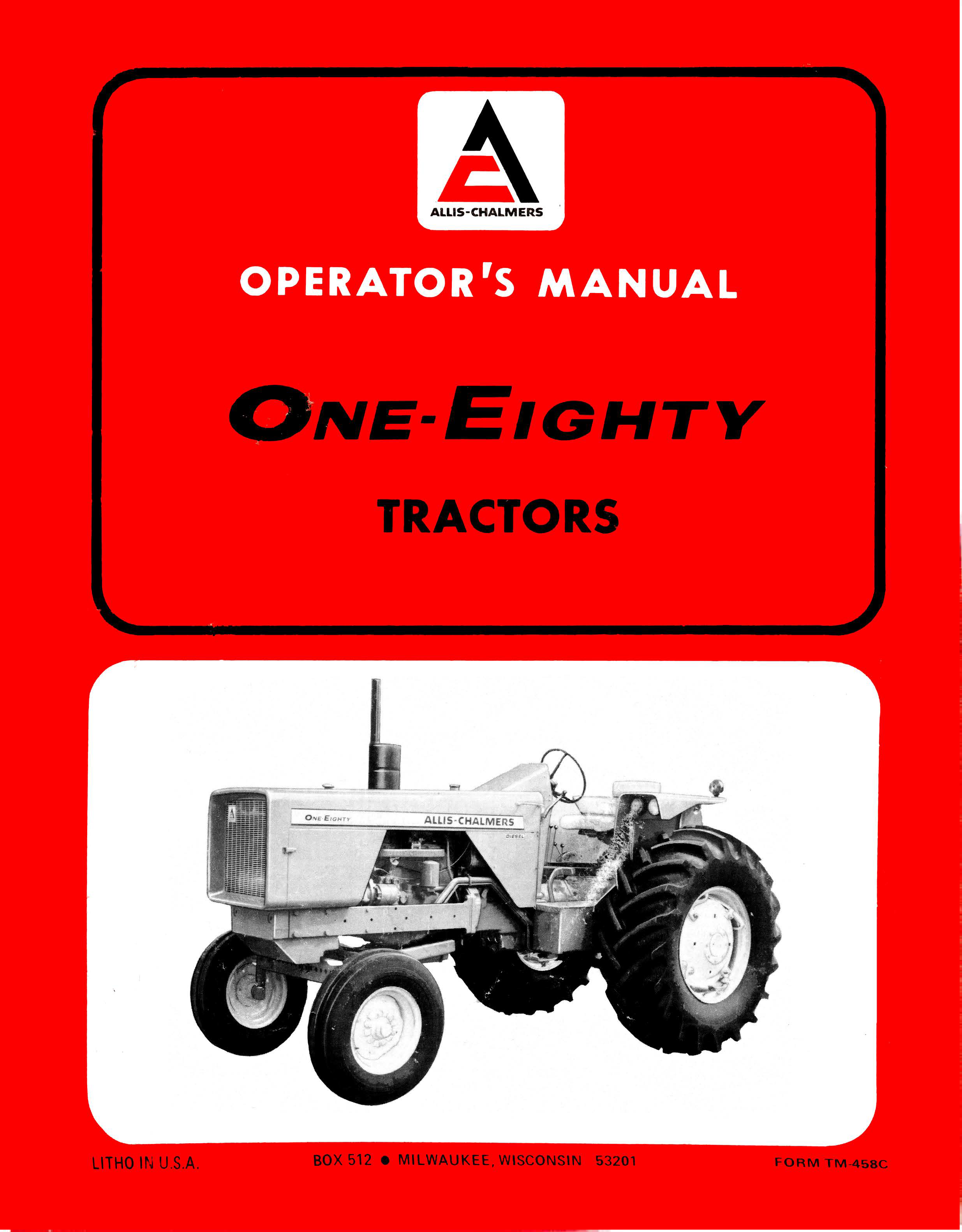 Allis-Chalmers One-Eighty Tractor Operator's Manual