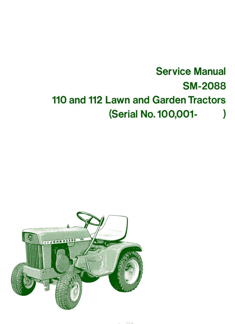 John Deere 110 and 112 Lawn and Garden Tractors Service Manual