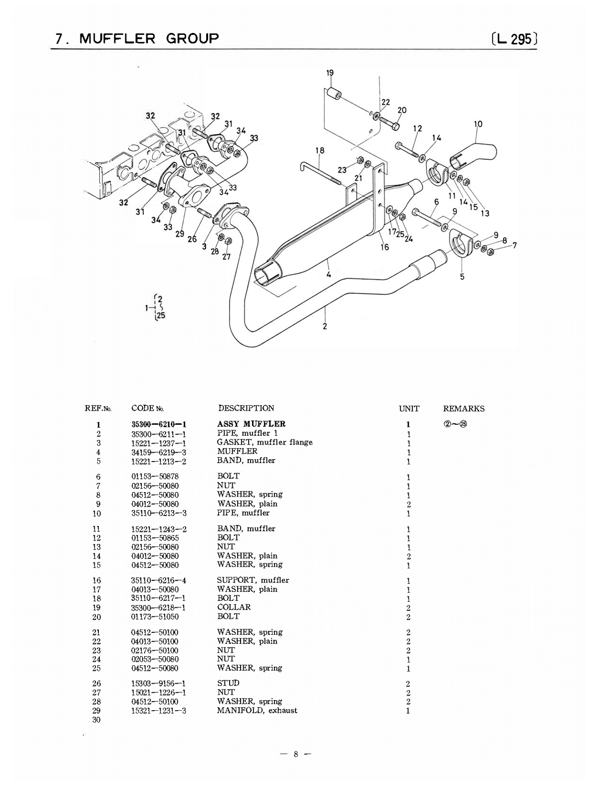 Kubota Tractor Model L295, L295DT Operator's Manual