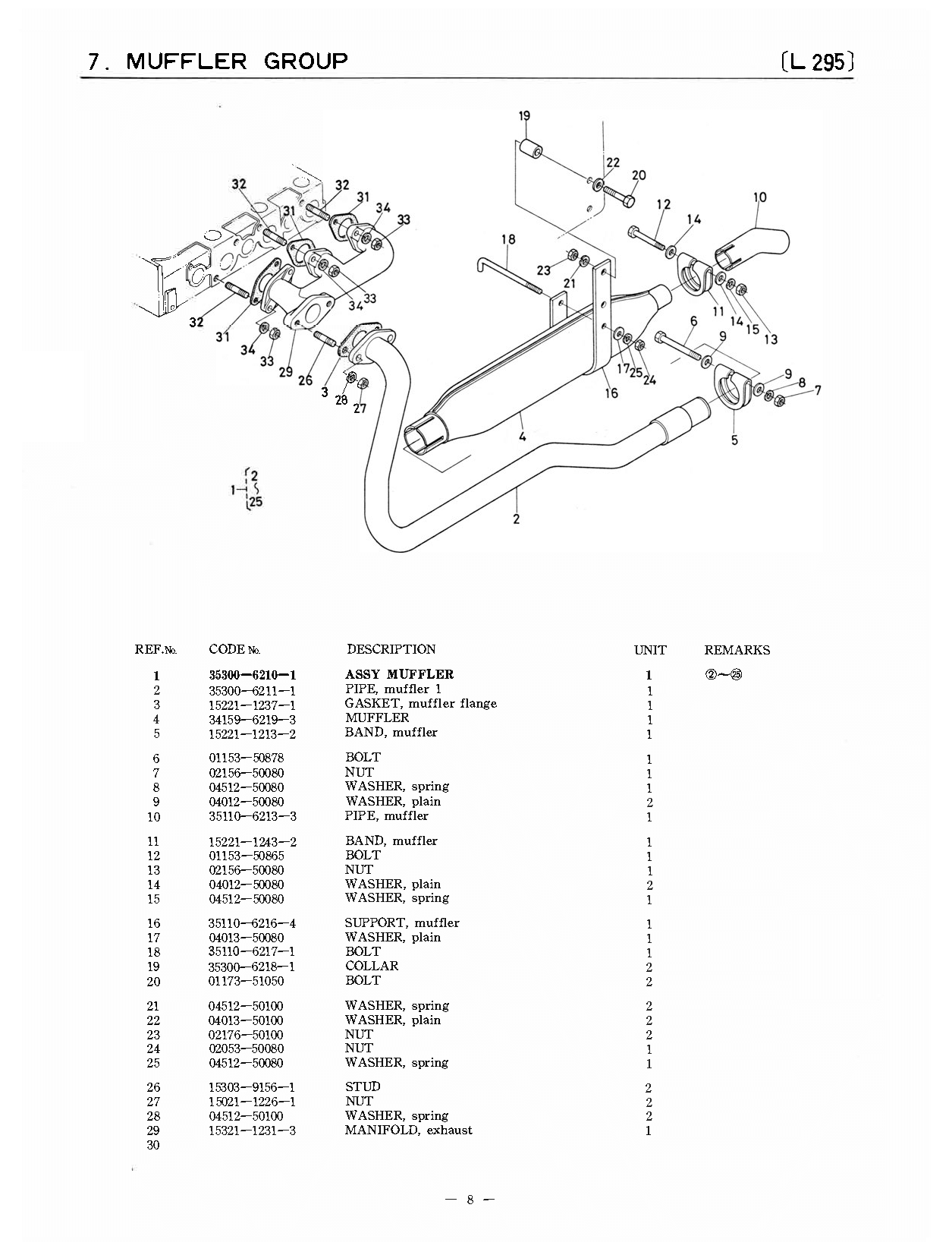 Kubota Tractor Model L295, L295DT Operator's Manual