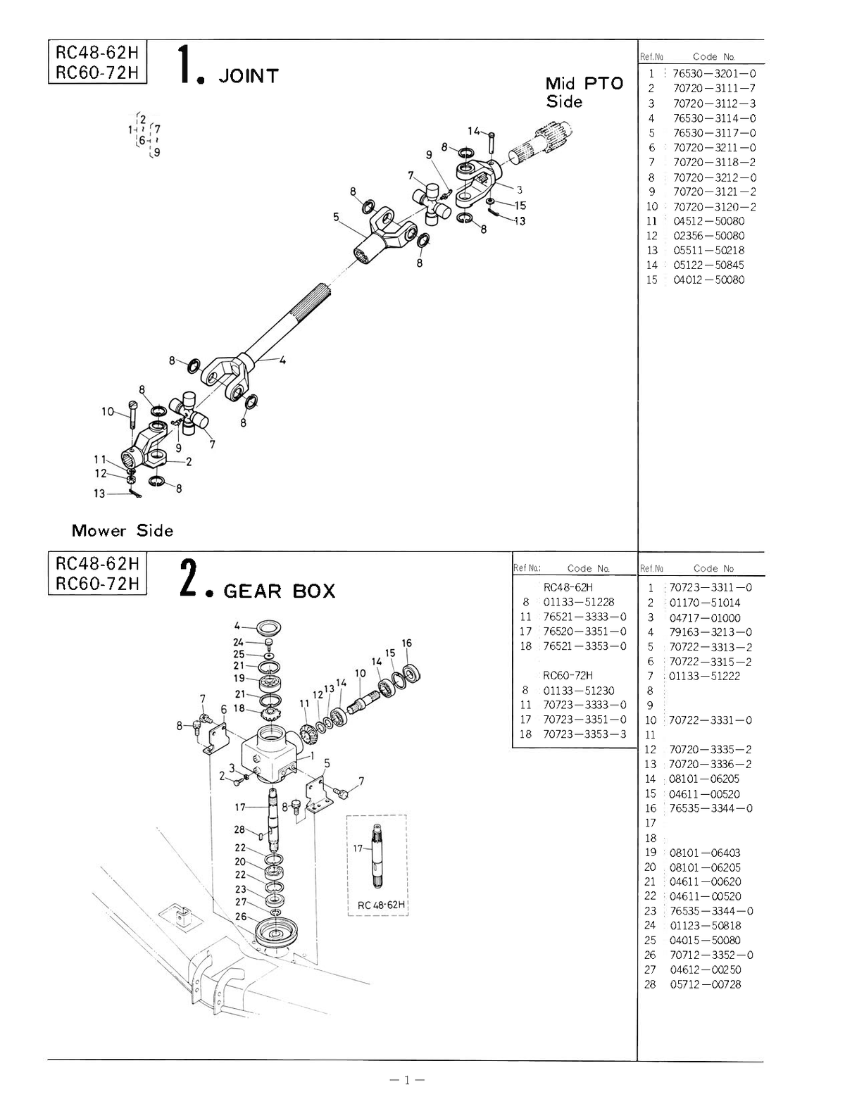 Kubota Rotary Mower Model RC48-62H and RC60-72H Operator's Manual