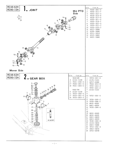 Kubota Rotary Mower Model RC48-62H and RC60-72H Operator's Manual