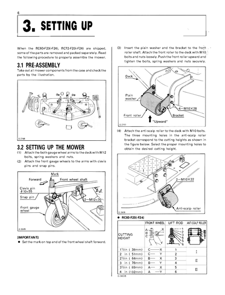 Kubota Rotary Mower Model RC60-F24 and RC72-F24 Operator's Manual