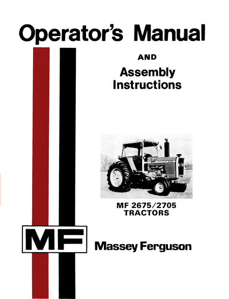 Massey Ferguson MF 2675 / 2705 Tractors Operator's Manual