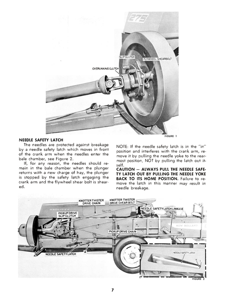 Technical diagram of a New Holland Hayliner 275 component with labeled parts and text on a white background.