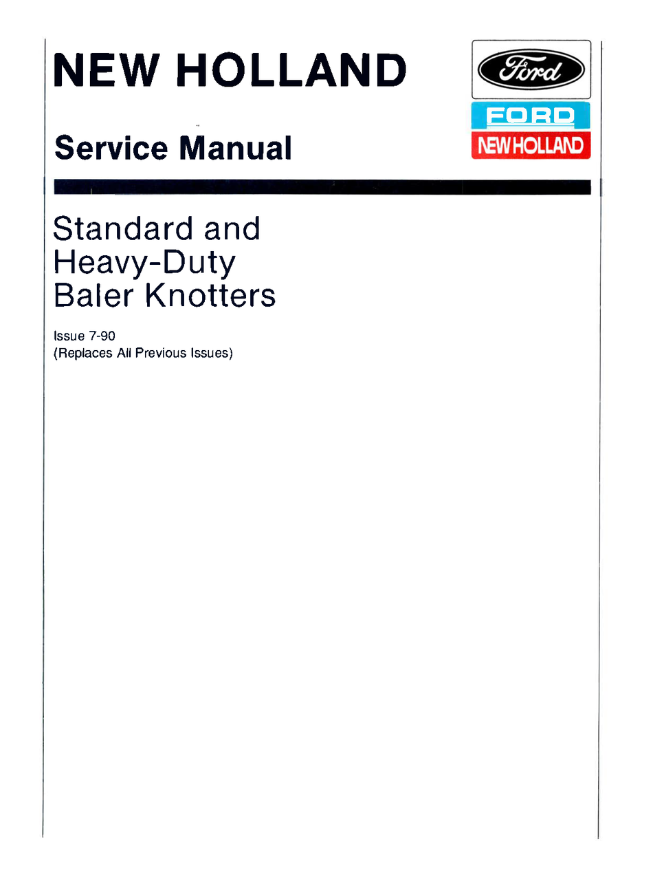 New Holland Baler Knotters Service Manual PDF