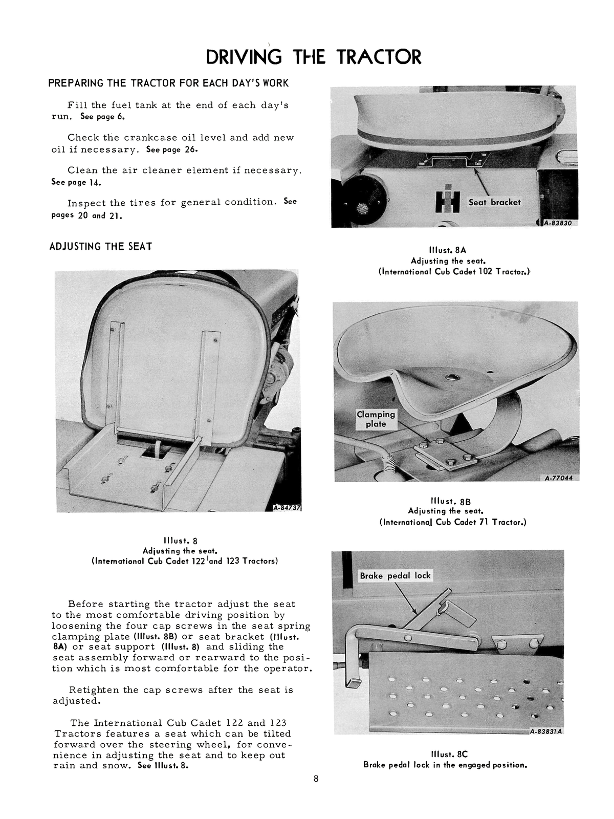summer infant cadet manual International Harvester Cub Cadet 71, 102, 122 and 123 Manual