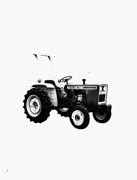 Black and white image of a Ford tractor 1700