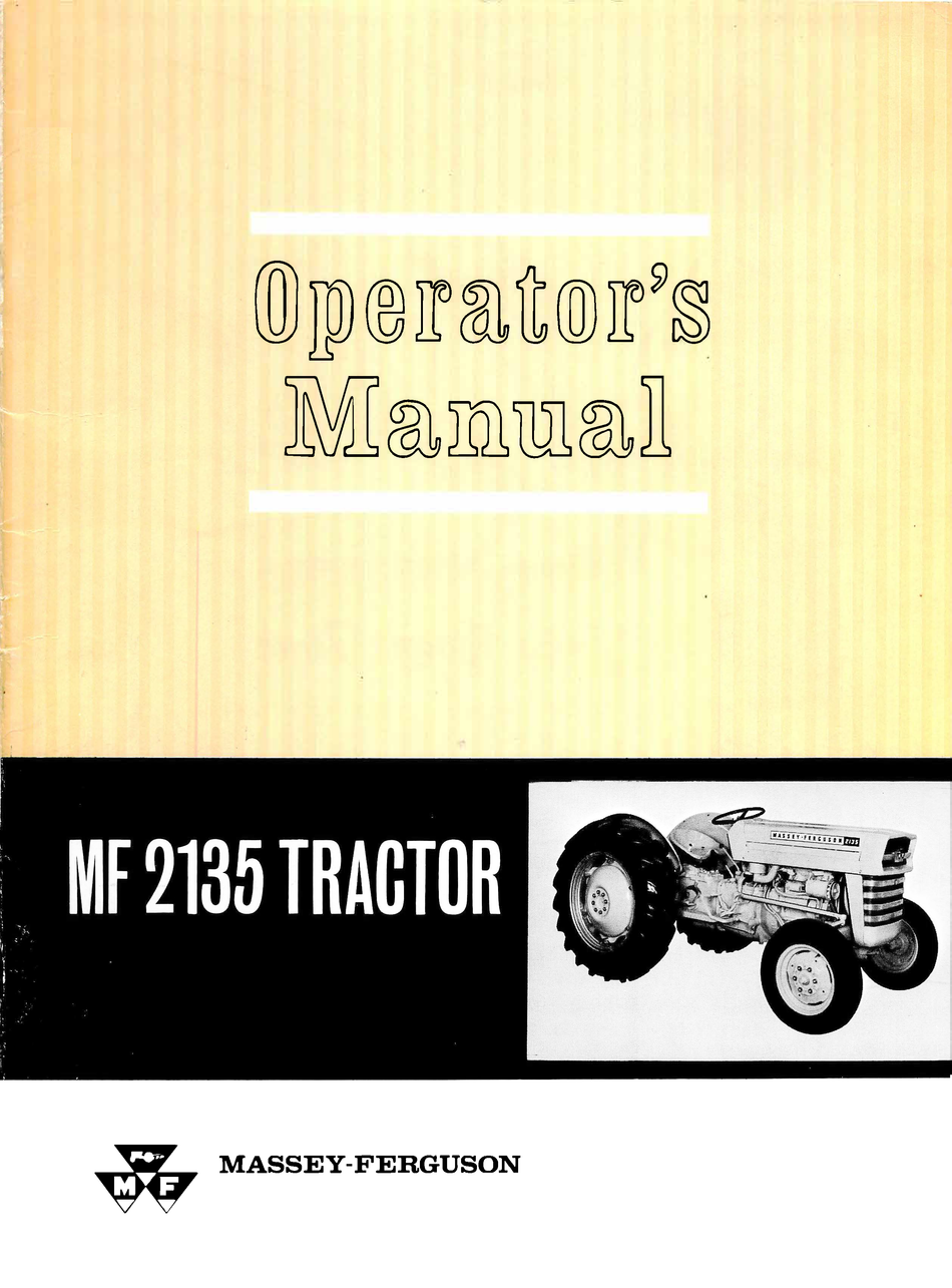 Massey Ferguson MF 2135 Tractor - Operator's Manual