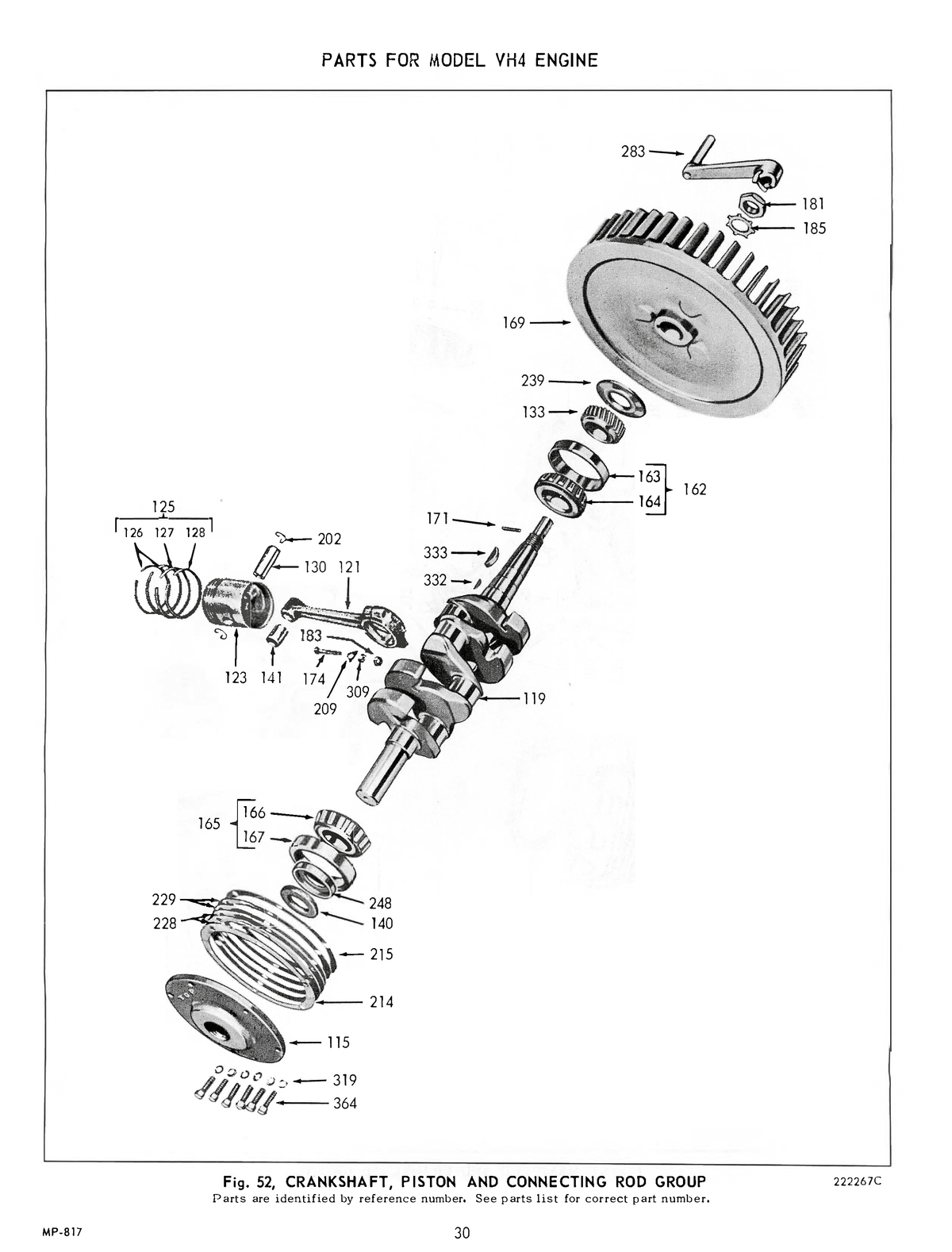 Wisconsin Air-Cooled 4 Cylinder Engines Models VH4 and VH4D - Instruction Book and Parts List