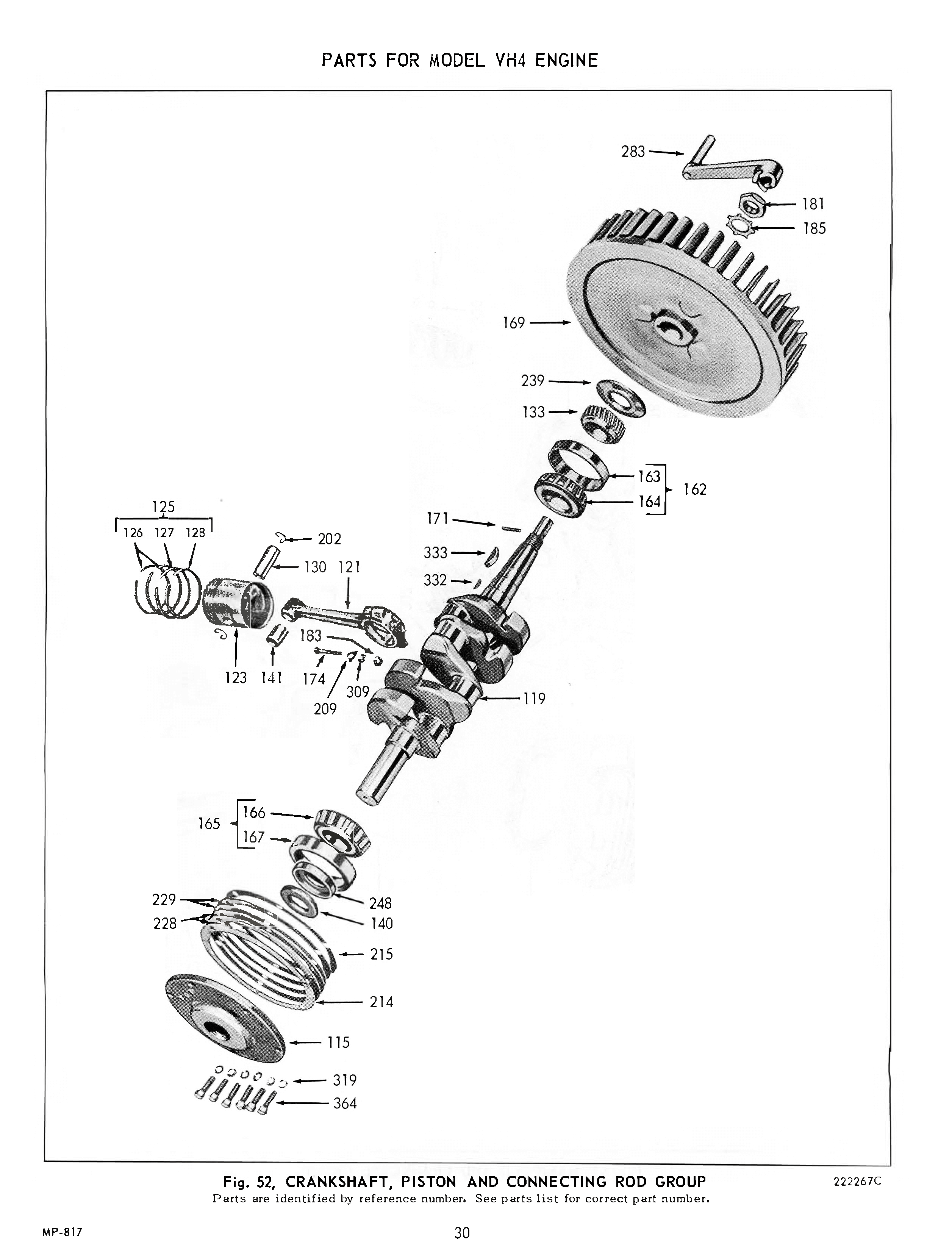 Wisconsin Air-Cooled 4 Cylinder Engines Models VH4 and VH4D - Instruction Book and Parts List