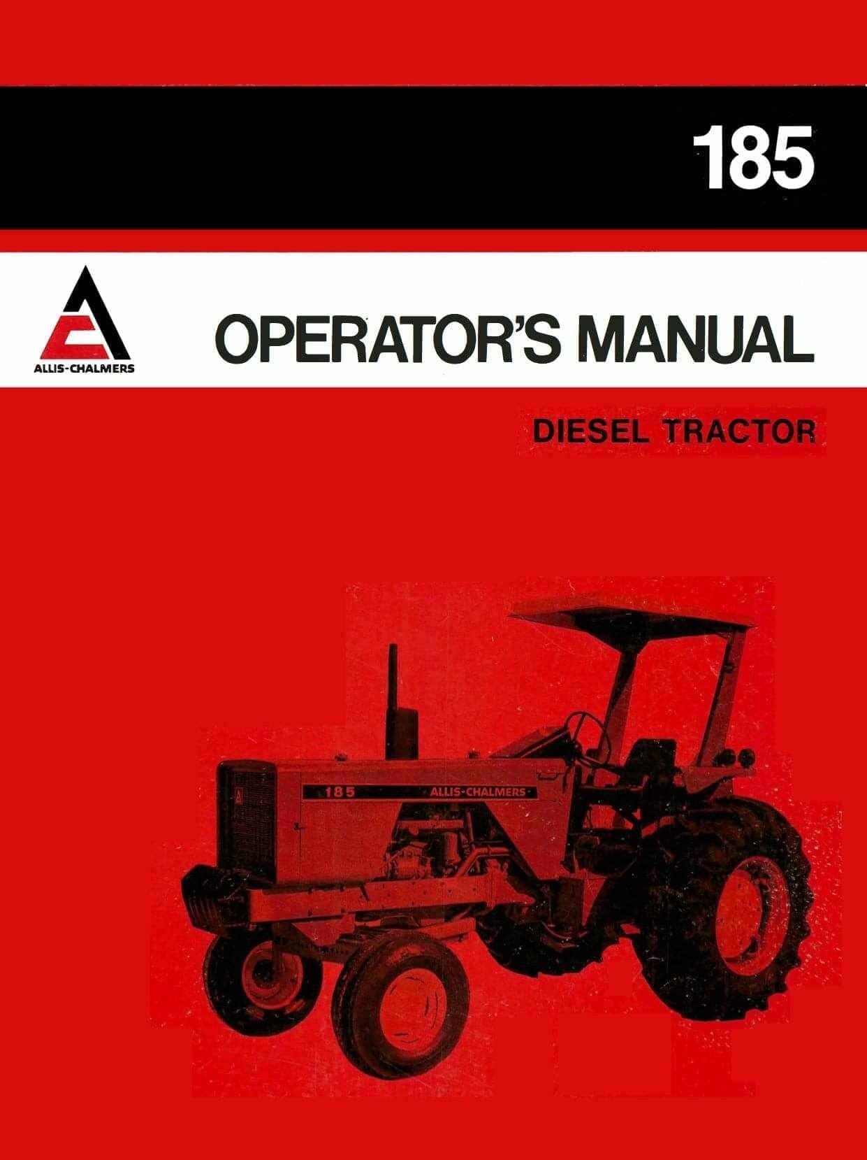 AllisChalmers 185 Diesel Tractor Operator's Manual Download Ag